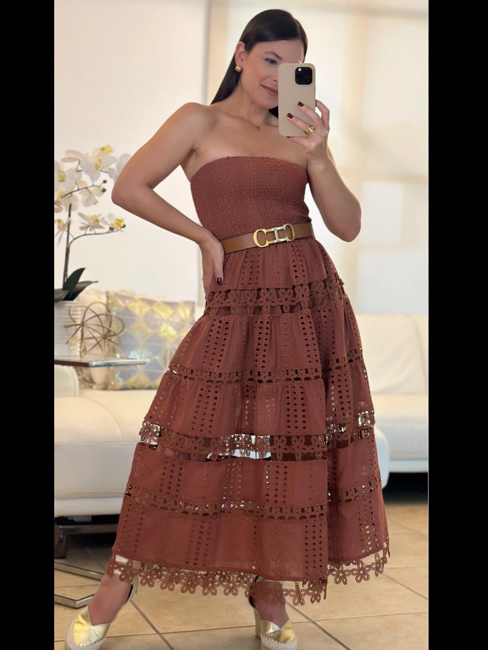 NWT $128 Most Gorgeous Evelyn Eyelet Dress - Adeline size S - Picture 8 of 14